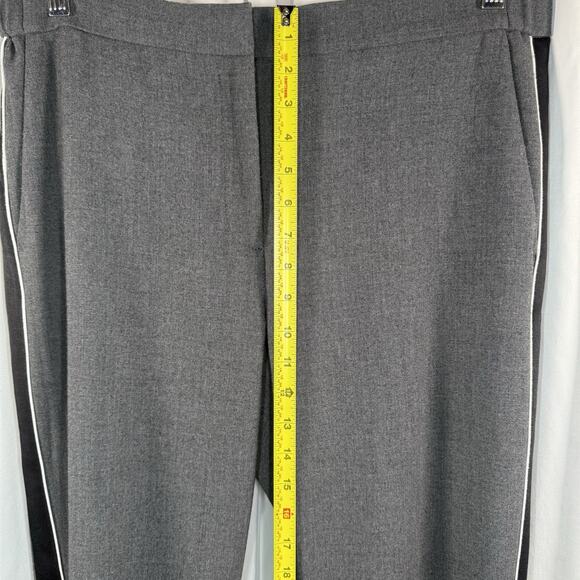 Ann Taylor Sides Stripes Zipper Hem Trousers Gray Black White L academia 89-04 - Picture 7 of 14